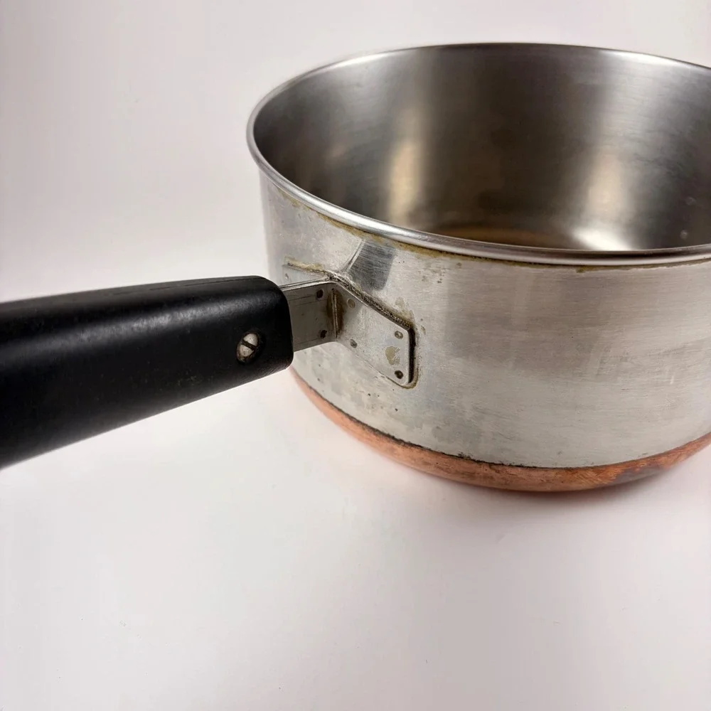 Vintage Revere Ware 1801 Copper Bottom Saucepan 7 Inch Pot Rome NY, No lid